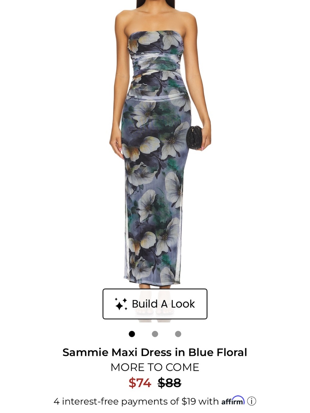 Sammie Strapless Maxi Dress in Blue Floral